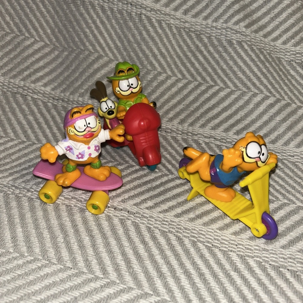 VTG Garfield McDonald's Toy Happy Meal Bundle 1988 Figures Cake Toppers D3